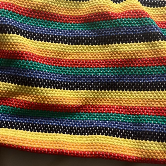 Montce Rainbow Stripe Bikini Top - Red Yellow Green Blue Purple - Picture 3 of 6
